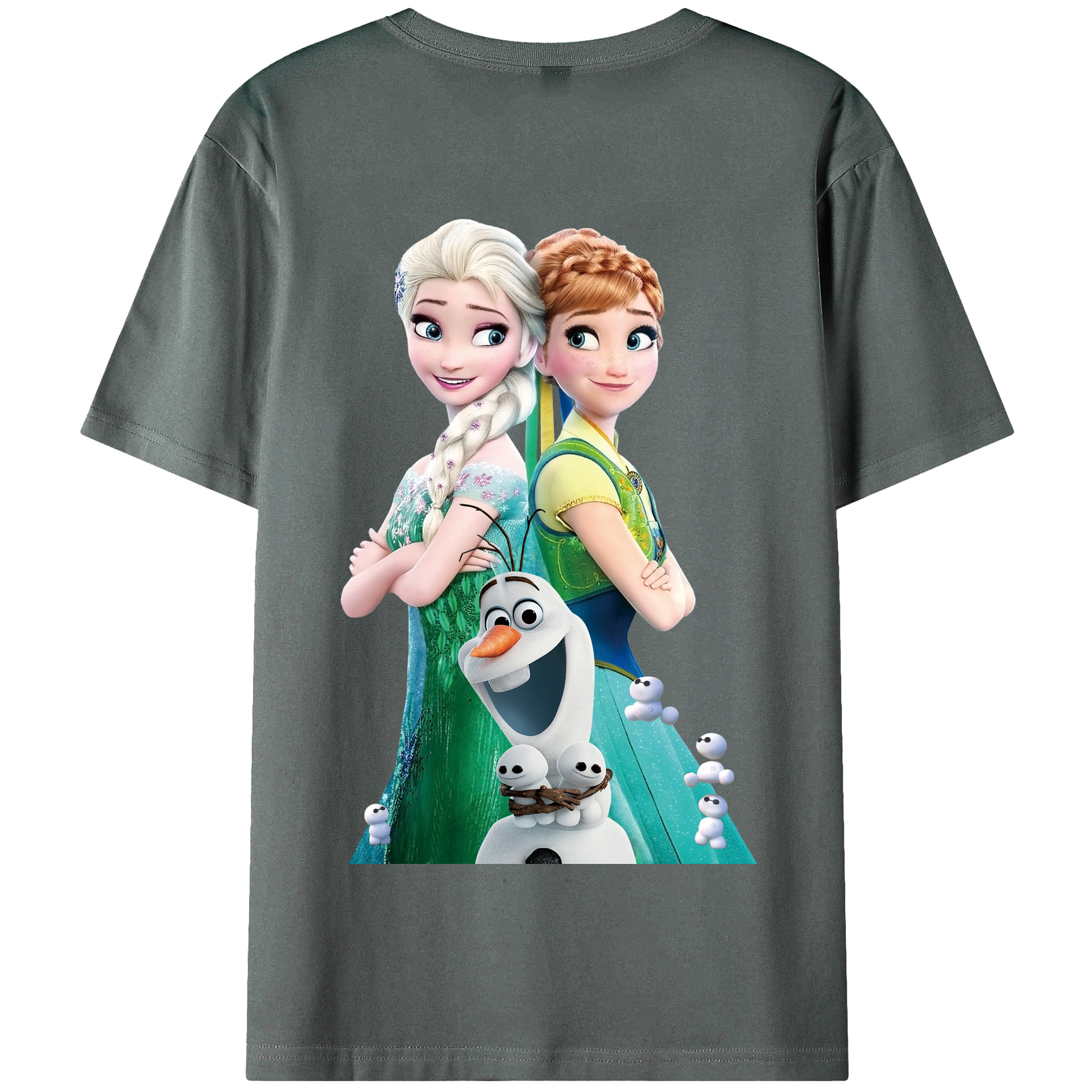 （画像用） アナと雪の女王 アンナ エルサ Frozen Anna Elsa 綿100％半袖Tシャツ（背面プリント）
